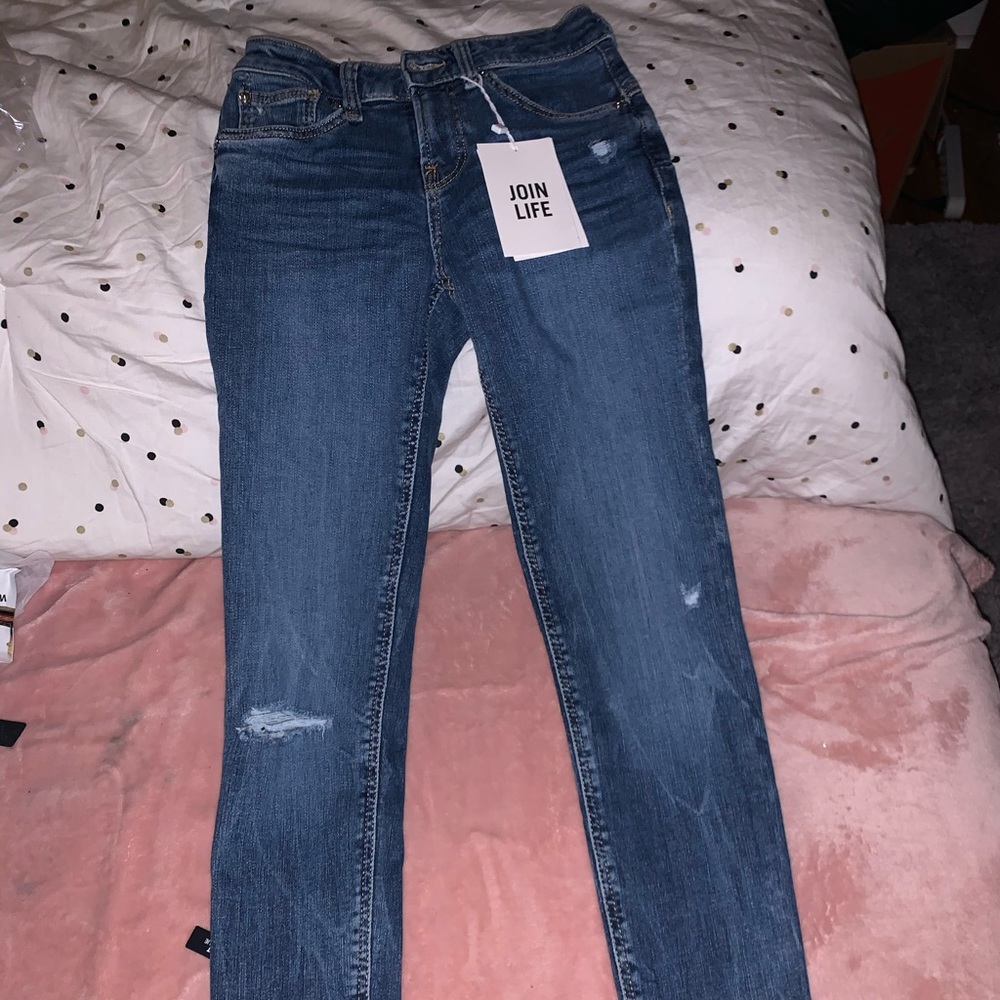 Bershka skinny push up jean in mid blue SIZE 0